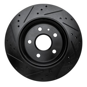 Buick Regal Brake Rotor (1) - Rear Right - R1 Concepts - Drilled & Slotted - Black - `10-`25